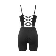 ست نیم تنه شورت ورزشی زنانه مدل سیملس پد متحرک کبریتی پشت بندی وارداتی کد 0244