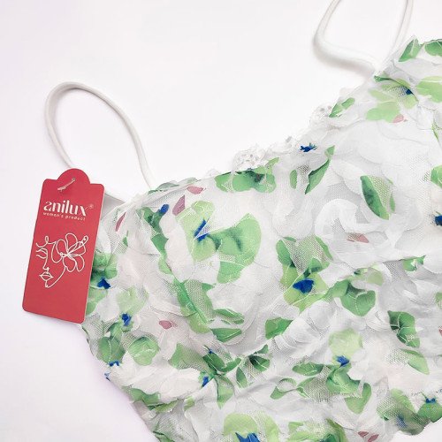 خرید کراپ فانتزی زنانه مدل پد متحرک توری گلدار وارداتی کد 31833